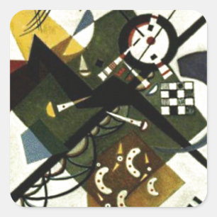 Kandinsky on White II Vierkante Sticker