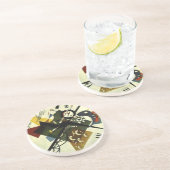 Kandinsky on White II Zandsteen Onderzetter (Zijkant)