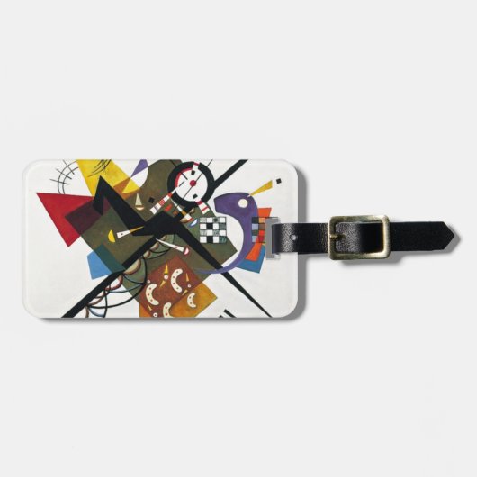 Kandinsky on White Two Abstract schilderen Bagagelabel (Voorkant horizontaal)