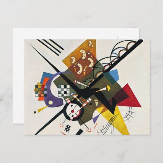 Kandinsky on White Two Abstract schilderen Briefkaart (Voorkant / Achterkant)