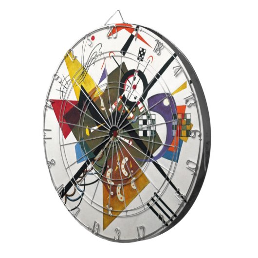 Kandinsky on White Two Abstract schilderen Dartbord (Voorkant Rechts)