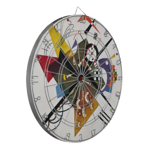 Kandinsky on White Two Abstract schilderen Dartbord (Voorkant Links)