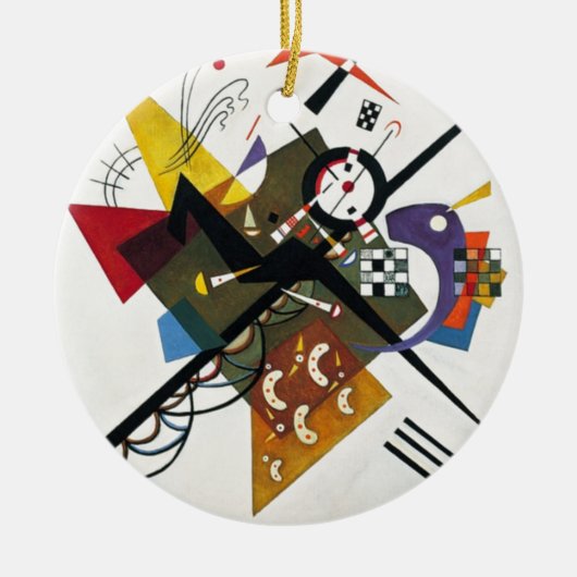 Kandinsky on White Two Abstract schilderen Keramisch Ornament (Voorkant)