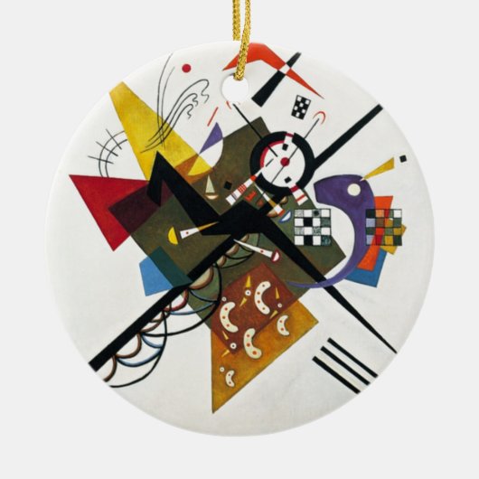 Kandinsky on White Two Abstract schilderen Keramisch Ornament (Voorkant)