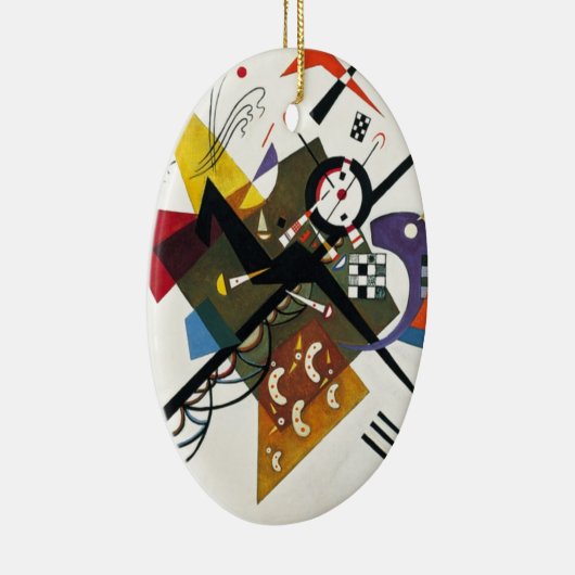 Kandinsky on White Two Abstract schilderen Keramisch Ornament (Rechts)