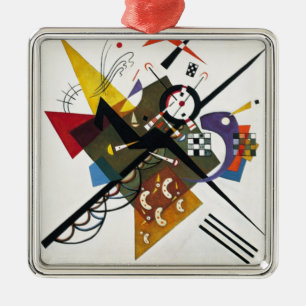 Kandinsky on White Two Abstract schilderen Metalen Ornament
