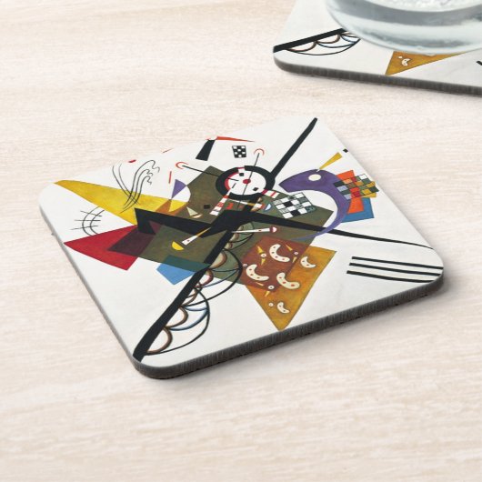 Kandinsky on White Two Abstract schilderen Onderzetter (Linkerzijde)