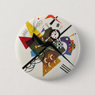 Kandinsky on White Two Abstract schilderen Ronde Button 5,7 Cm