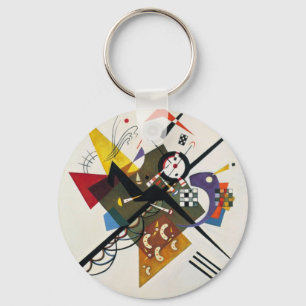 Kandinsky on White Two Abstract schilderen Sleutelhanger