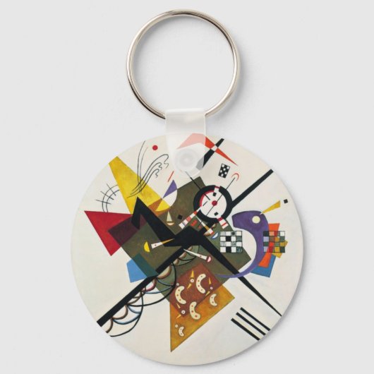 Kandinsky on White Two Abstract schilderen Sleutelhanger (Voorkant)