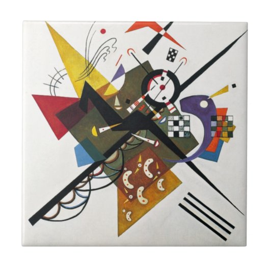 Kandinsky on White Two Abstract schilderen Tegeltje (Voorkant)