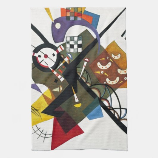 Kandinsky on White Two Abstract schilderen Theedoek (Verticaal)