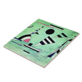 Kandinsky - Ondergedompeld in groen, populair kuns Tegeltje (Zijkant)