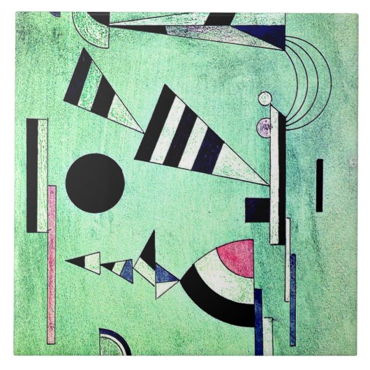 Kandinsky - Ondergedompeld in Groen Tegeltje (Voorkant)