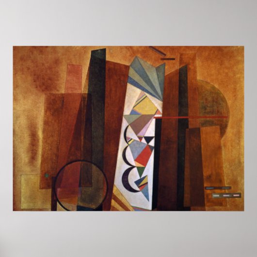 Kandinsky Ontwikkeling in Bruine Abstracte Kunst Poster (Voorkant)