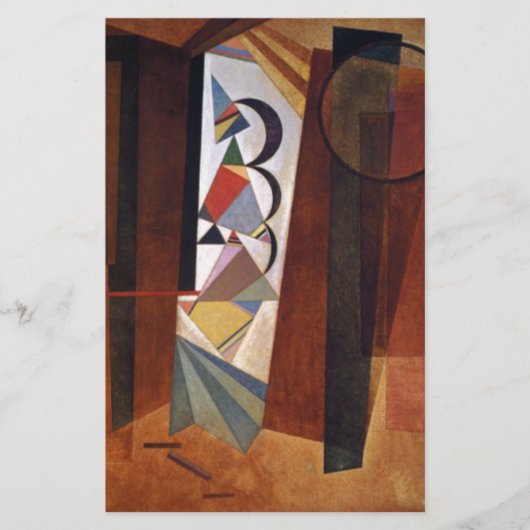 Kandinsky Ontwikkeling in Bruine Abstracte Schilde Briefpapier (Voorkant)