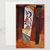 Kandinsky Ontwikkeling in Bruine Abstracte Schilde Briefpapier (Voorkant / Achterkant)