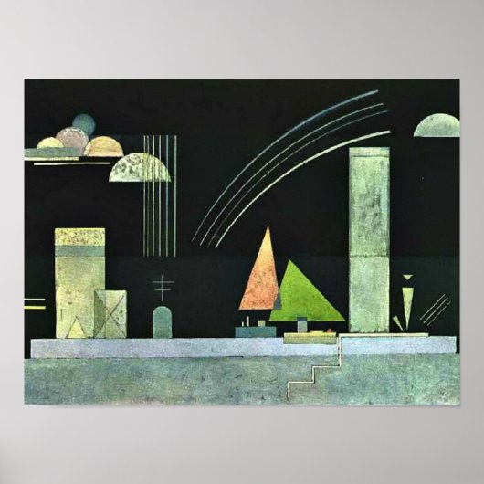 Kandinsky - Op Rest, abstract kunstwerk Poster (Voorkant)
