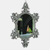 Kandinsky - Op Rest Tin Sneeuwvlok Ornament (Links)