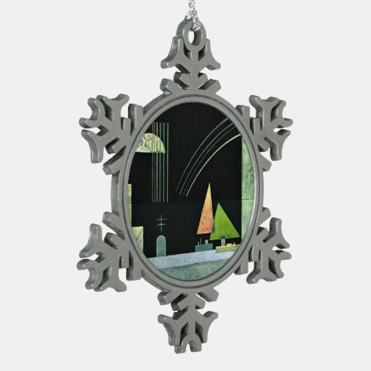 Kandinsky - Op Rest Tin Sneeuwvlok Ornament (Links)