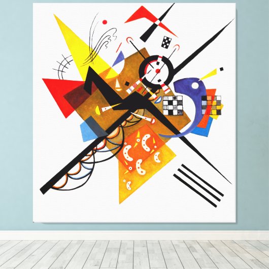 KANDINSKY - OP WIT II -1923 - Bauhaus Canvas Afdruk (Insitu (Houten vloer))