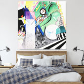 KANDINSKY - OPEN GROEN - 1923 - Bauhaus - Canvas Afdruk (Insitu (Slaapkamer))