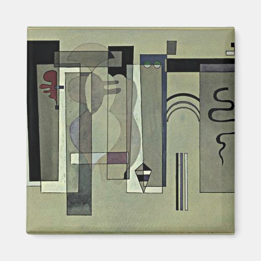 Kandinsky - Oppervlakken samenkomen, abstracte kun Magneet (Voorkant)