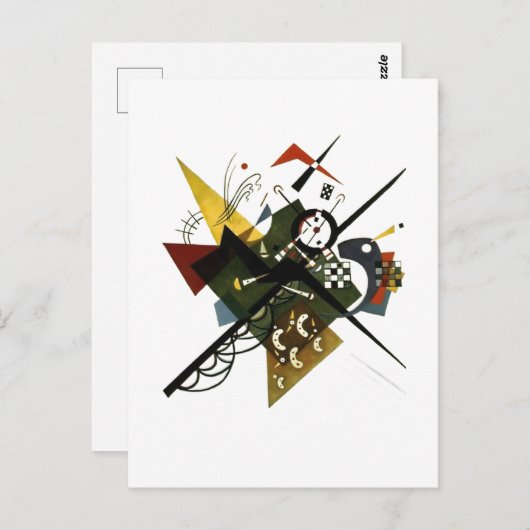 Kandinsky over Wit II - Abstracte expressionistisc Briefkaart (Voorkant / Achterkant)