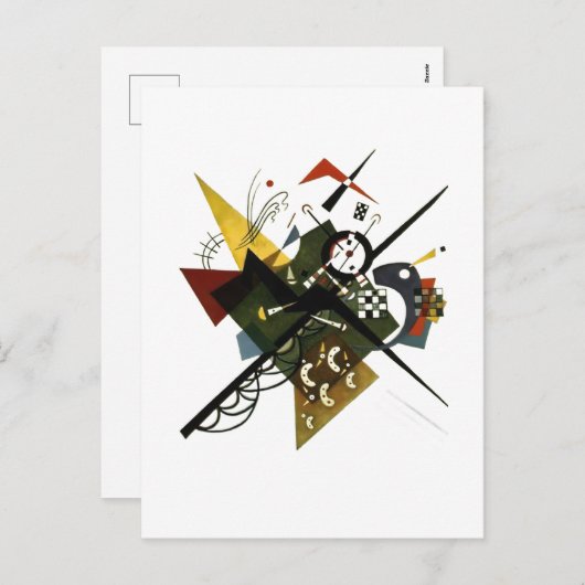 Kandinsky over Wit II - Abstracte expressionistisc Feestdagenkaart (Voorkant / Achterkant)