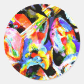 Kandinsky - Overstroming Improvisatie Ronde Sticker (Voorkant)