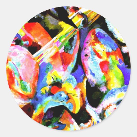 Kandinsky - Overstroming Improvisatie Ronde Sticker (Voorkant)