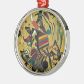 Kandinsky Points Abstract schilderen van canvas Metalen Ornament (Links)