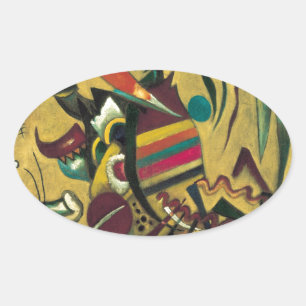 Kandinsky Points Abstract schilderen van canvas Ovale Sticker