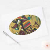 Kandinsky Points Abstract schilderen van canvas Ovale Sticker (Envelop)