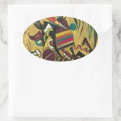Kandinsky Points Abstract schilderen van canvas Ovale Sticker (Tas)