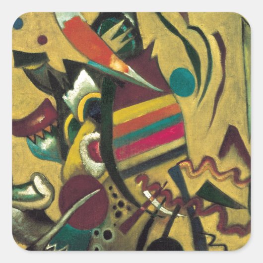 Kandinsky Points Abstract schilderen van canvas Vierkante Sticker (Voorkant)