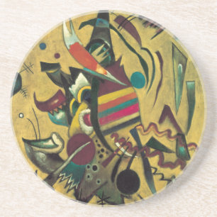 Kandinsky Points Abstract schilderen van canvas Zandsteen Onderzetter