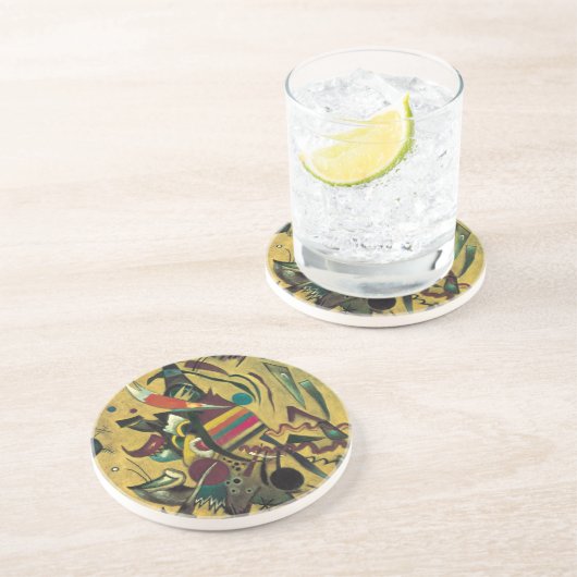 Kandinsky Points Abstract schilderen van canvas Zandsteen Onderzetter (Zijkant)