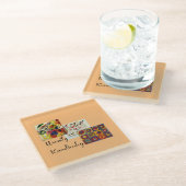 Kandinsky populaire kunstkraakcollage glazen onderzetter (Schuin)