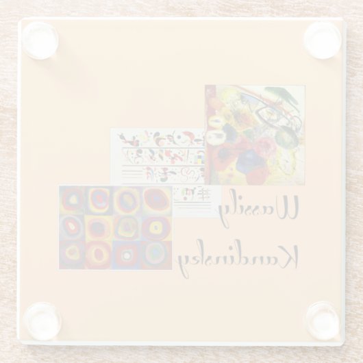 Kandinsky populaire kunstkraakcollage glazen onderzetter (Achterkant)