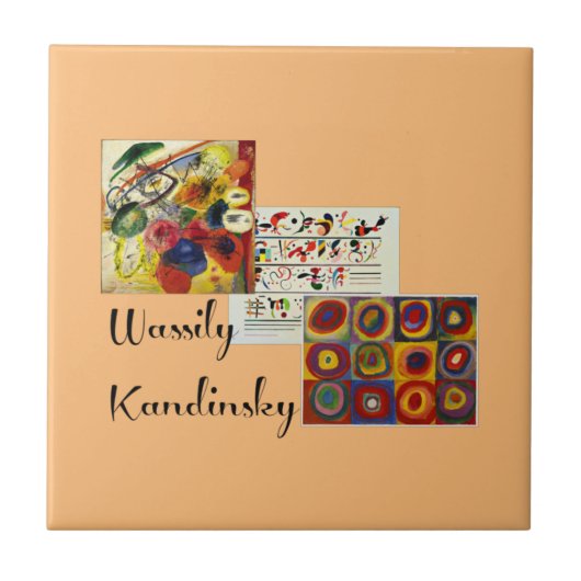 Kandinsky populaire kunstkraakcollage tegeltje (Voorkant)