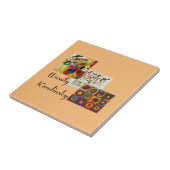 Kandinsky populaire kunstkraakcollage tegeltje (Zijkant)