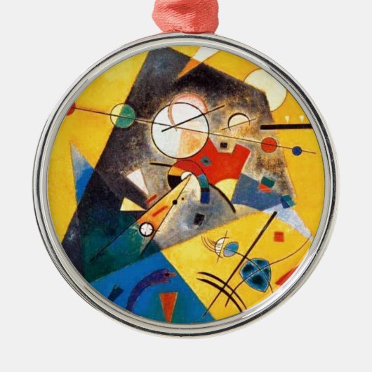 Kandinsky Quiet Harmony Abstracte Art Metalen Ornament (Voorkant)