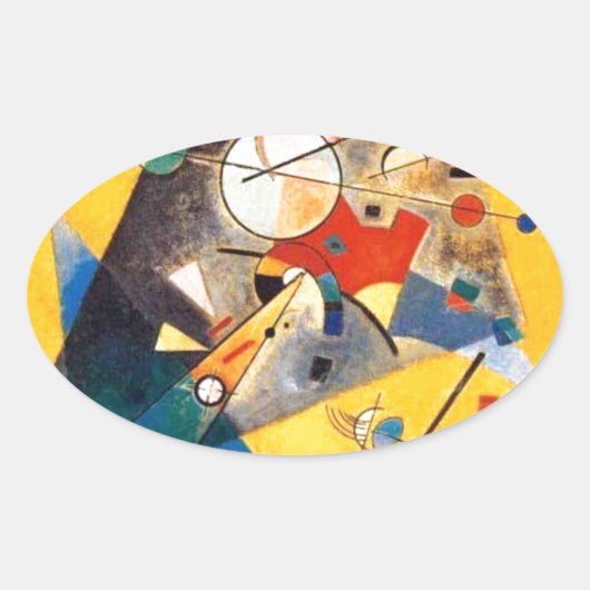 Kandinsky Quiet Harmony Abstracte Art Ovale Sticker (Voorkant)