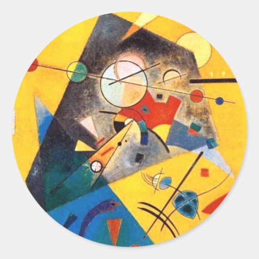 Kandinsky Quiet Harmony Abstracte Art Ronde Sticker (Voorkant)