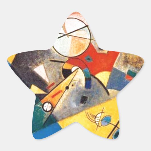 Kandinsky Quiet Harmony Abstracte Art Ster Sticker (Voorkant)