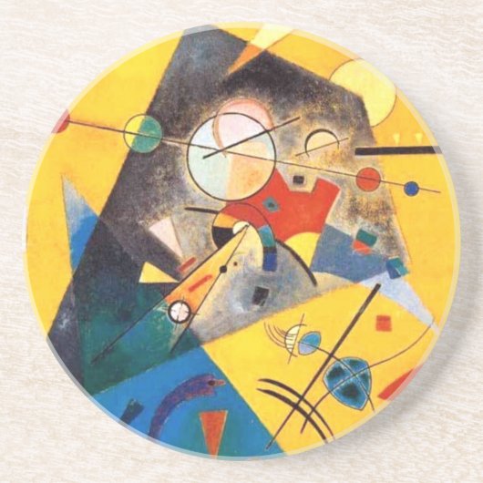 Kandinsky Quiet Harmony Abstracte Art Zandsteen Onderzetter (Voorkant)