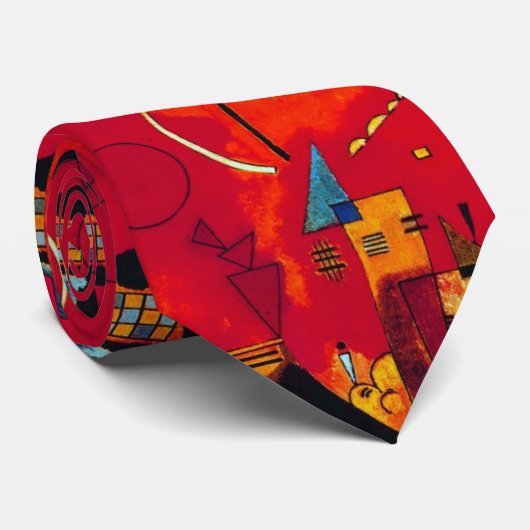 Kandinsky Red Black  Abstract Art Stropdas (Opgerold)