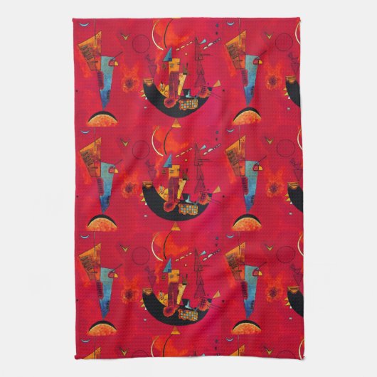 Kandinsky Red Black  Abstract Art Theedoek (Verticaal)