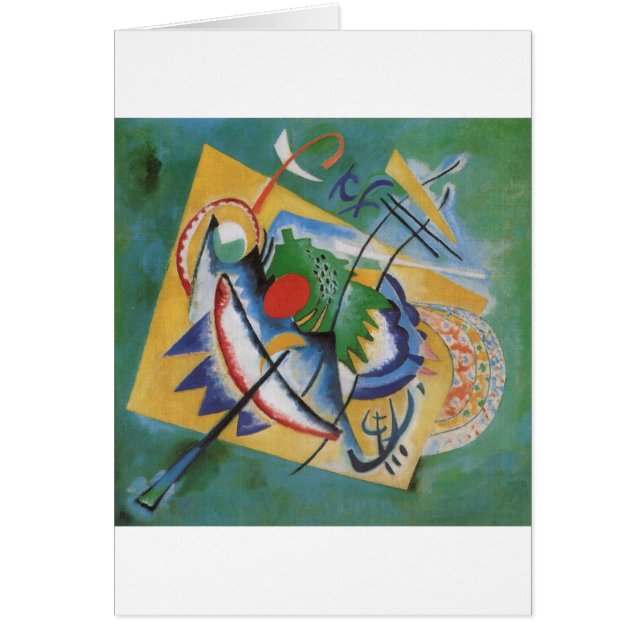 Kandinsky Red Oval Abstract Artwork Green Yellow (Voorkant)